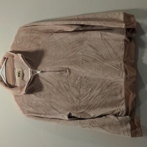 Madewell Pink Half-Zip Velour Sweatshirt, size S